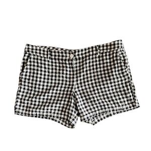 Loft outlet black & white gingham 6” shorts light weight woven material size 16